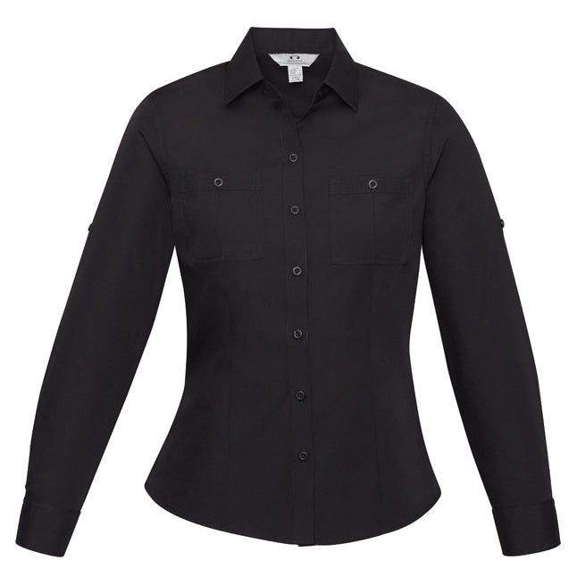 Biz Collection S306LL Bondi Ladies Long Sleeve Shirt - Black - Alternative Front View