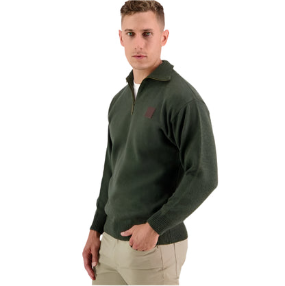 Swanndri SSD2446D Men's Mariner Wool Zip Neck Sweater