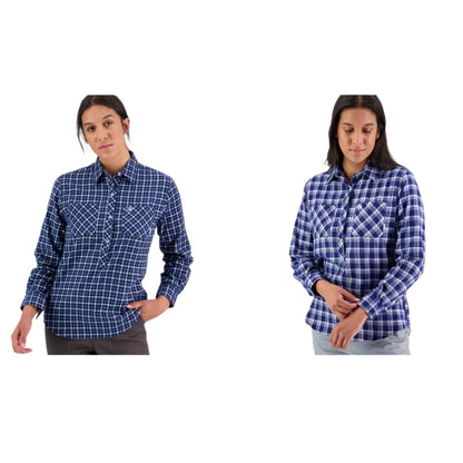 Swanndri SE18225W Womens Egmont Long Sleeve Cotton Shirt Twin Pack