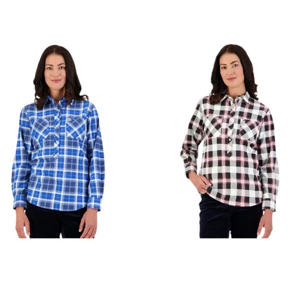 Swanndri SE18225W Womens Egmont Long Sleeve Cotton Shirt Twin Pack