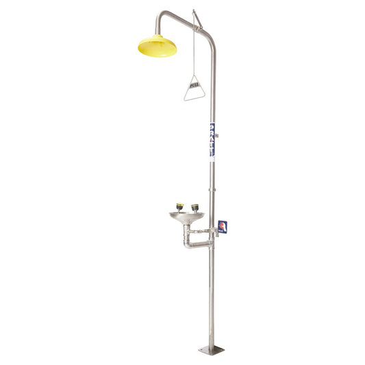 Pratt SE616 Combination Shower w/ Eye Wash and Bowl No Foot Treadle