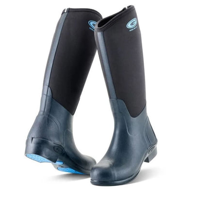 Equestrian boot with stirrup grip pads black and blue Grubs SRID-000H Rideline Equestrian Boot