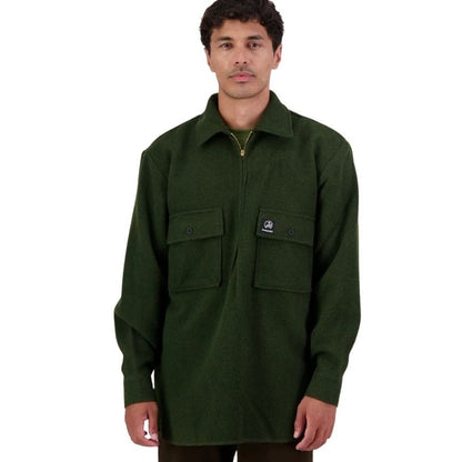 Swanndri SSD0107 Mens Ranger Wool Zip Front green colour Bushshirt