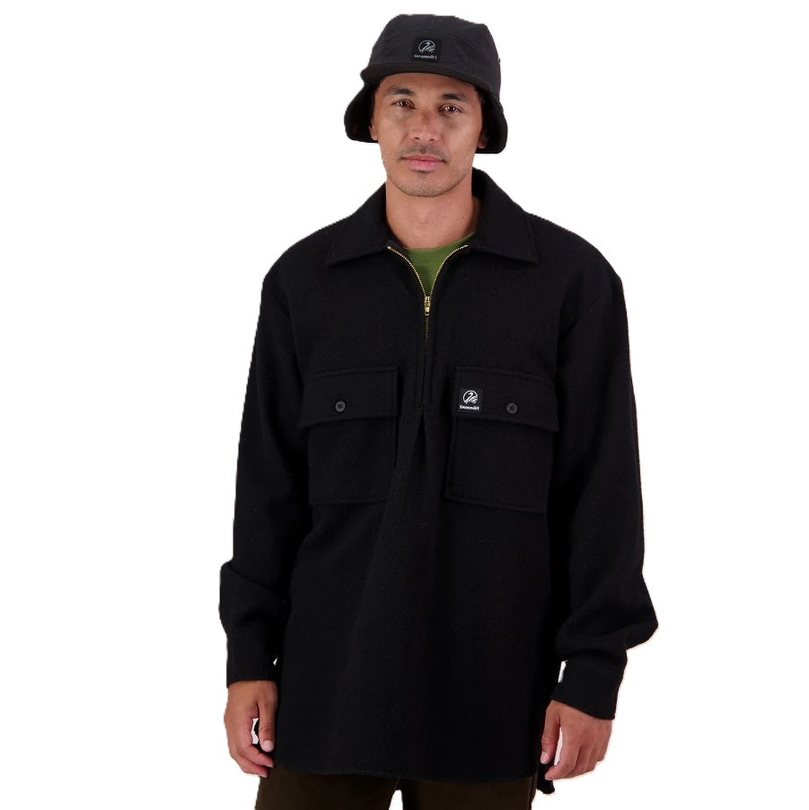 Swanndri SSD0107 Mens Ranger Wool Zip Front Black colour Bushshirt