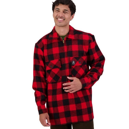 Swanndri SSD0107 Mens Ranger Wool Zip Front Red and Black check colour Bushshirt