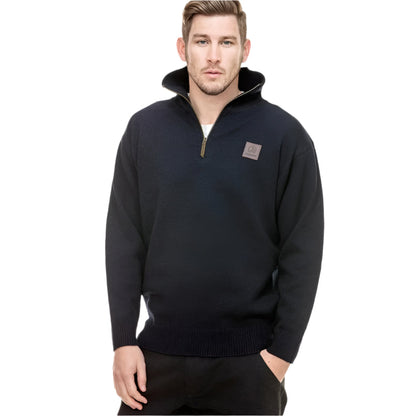 Swanndri SSD2446D Mens Mariner Wool Zip Neck Sweater