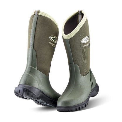 Moss Green coloured heavy duty slip resistant gumboots Grubs STID-333M Tideline Superlite Boot