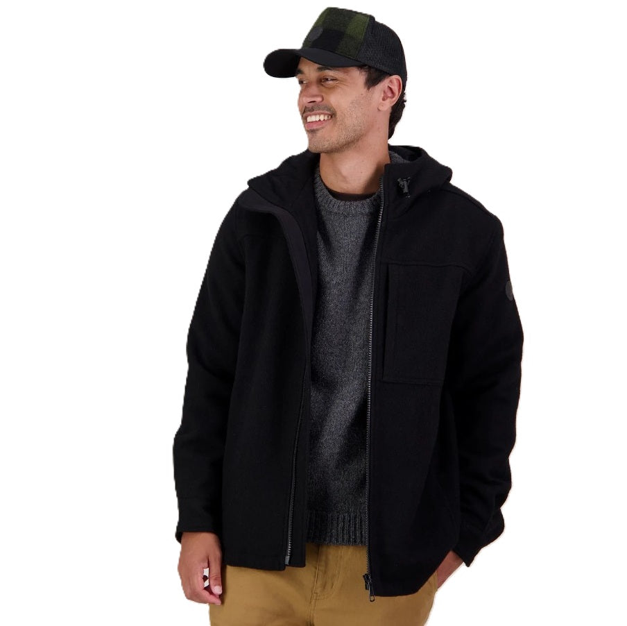 Swanndri SW17435M Popular Hudson Mens Wool Black Hoody Hoodie