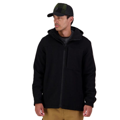 Swanndri SW17435M Popular Hudson Mens Wool Black Hoody Jacket