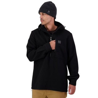 Swanndri SW224306M Mens Reidston Wool Annorak Black Colour Pullover with Pocket on chest