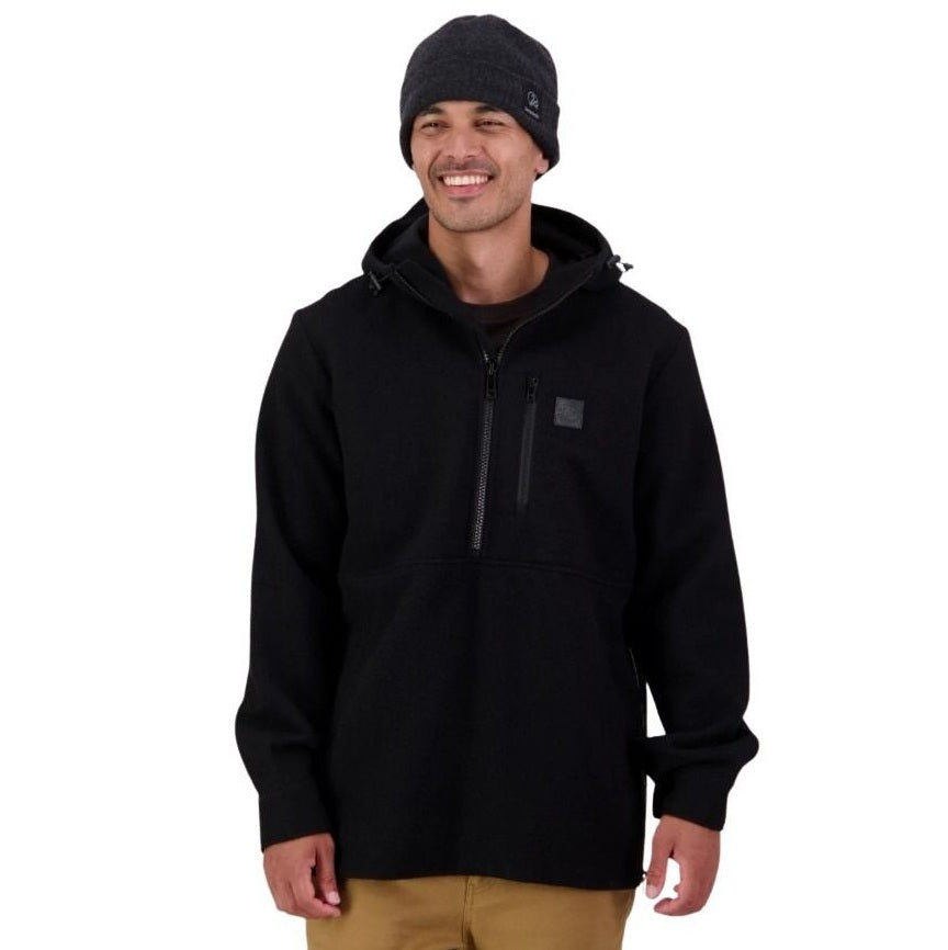Swanndri SW224306M Mens Reidston Wool Annorak Black Colour Pullover