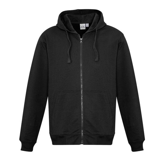 Mens black soft brushed warm fabric Biz Collection SW762M Mens Full Zip everyday Hoodie