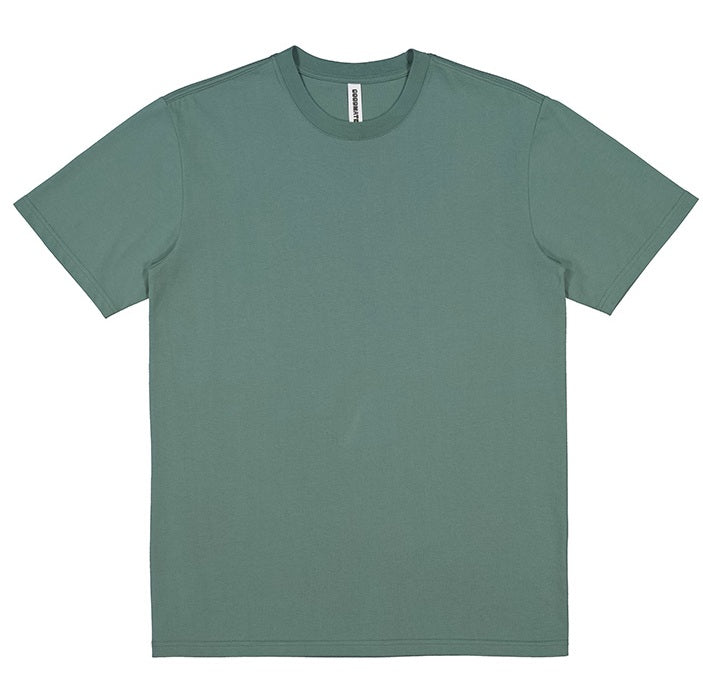 Plain green t-shirt on a white background