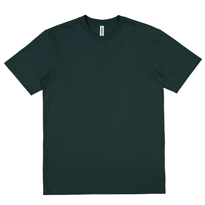 Plain dark green t-shirt on a white background