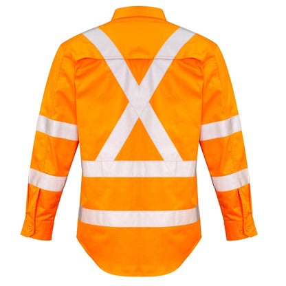 Syzmik ZW690 Mens HiVis X Back Tape L/S Shirt