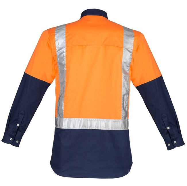 Syzmik ZW124 Mens Hi Vis Spliced Industrial L/S Shirt- Shoulder Taped
