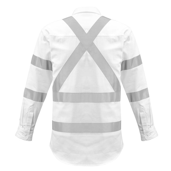 Syzmik ZW621 Mens White Bio Motion X Back Tape L/S Shirt