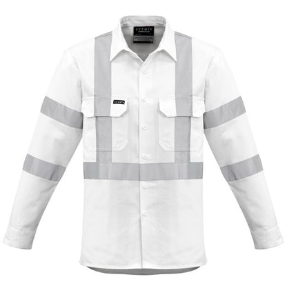 Syzmik ZW621 Mens White Bio Motion X Back Tape Long Sleeve Shirt