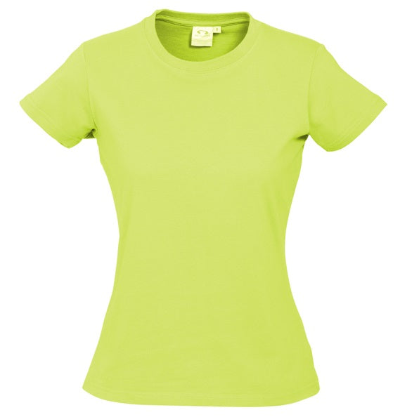 Biz Collection T10022 Ladies Ice Tee Fluro Yellow Lime