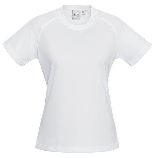 Biz Collection T301LS Ladies Sprint Tee White colour - Front view