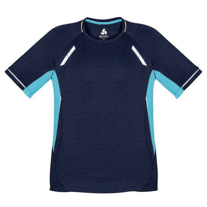 Mens Navy blue and silver high performance sports tee Biz Collection T701MS Mens Renegade Tee