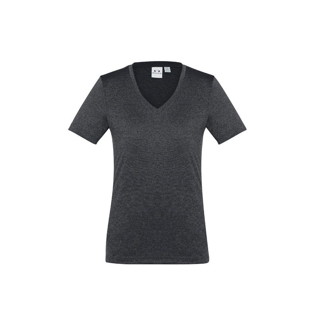 Biz Collection T800LS Ladies Aero Tee Charcoal