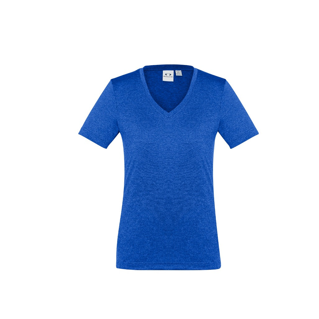 Biz Collection T800LS Ladies Aero Tee Electric Blue - Front view