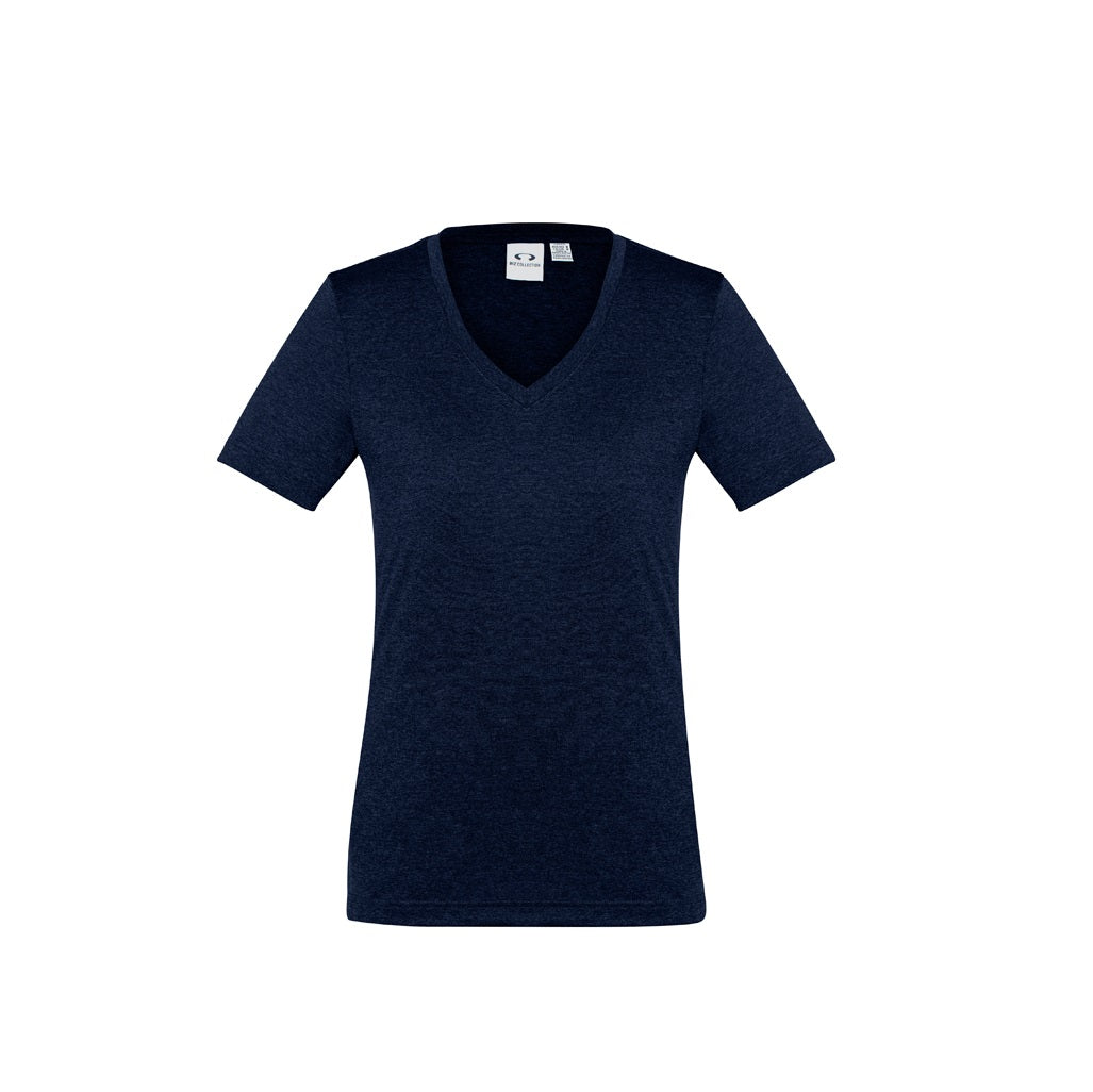 Biz Collection T800LS Ladies Aero Tee Navy