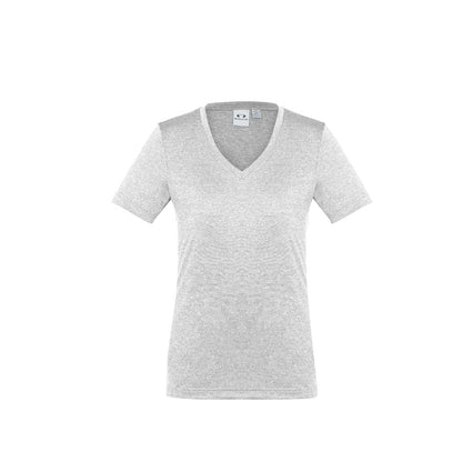 Biz Collection T800LS Ladies Aero Tee Silver - Front view