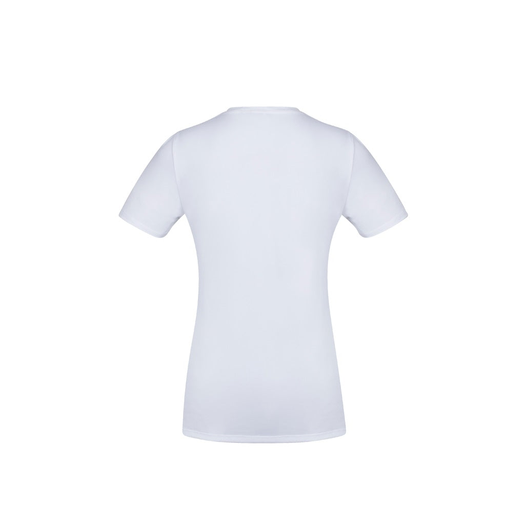 Biz Collection T800LS Ladies Aero Tee Solid White - Back view