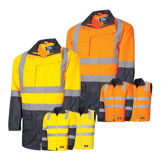 TRu Workwear TJ2920T6 6 In 1 Rain Jacket Combo With TRuVis Reflective Tape