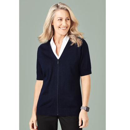 Bizcare CK962LC Womens Zip Front Short sleeve cardigan
