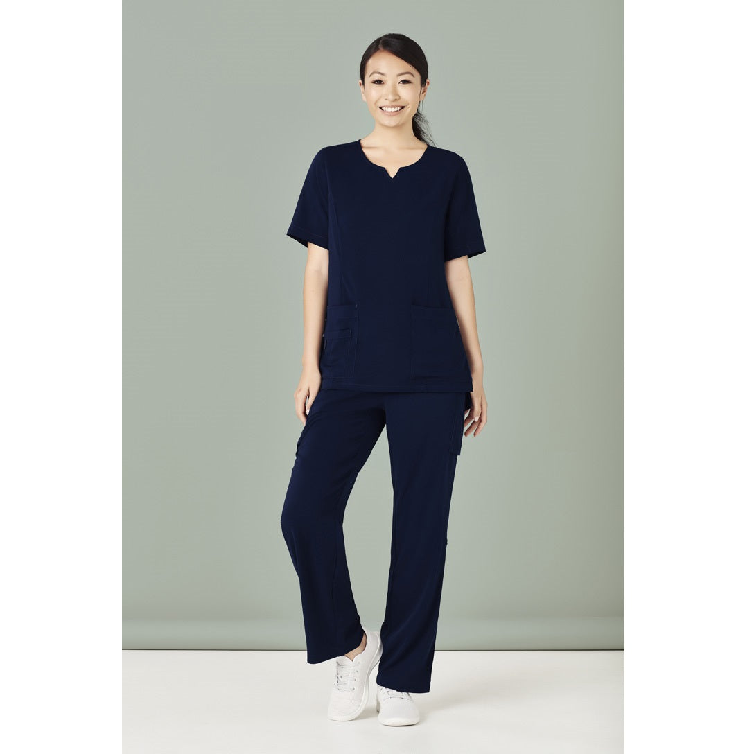 Bizcare CST942LS Womens Tailored Fit Round Neck Scrub Top