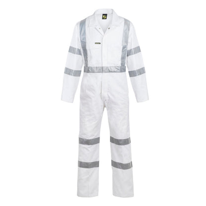 Workcraft WC3254 HiVis Cotton Drill Coverall with CSR Reflective Tape - Night Use Only