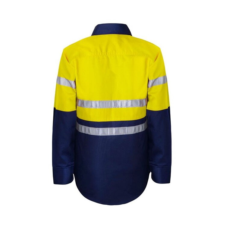 Workcraft WSK125 DISCONTINUED Kids HiVis 2-Tone Long Sleeve Shirt 3M Tape