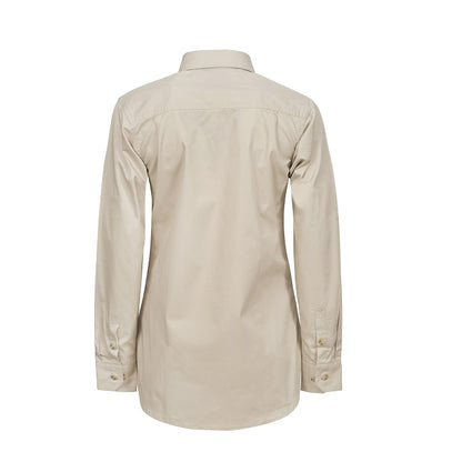 Workcraft WSL505 Ladies Lightweight Long Sleeve Half Placket Cotton Drill Shirt with Contrast Buttons