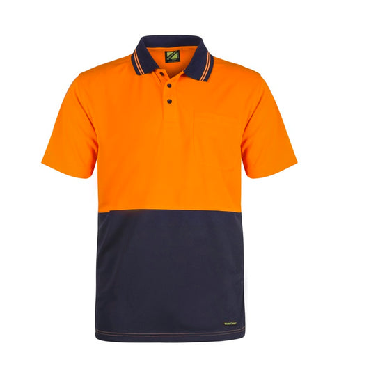Workcraft WSP401 DISCONTINUED HiVis Two Tone Short Sleeve Cotton Back Polo with Pocket