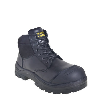 Black tactical extra wide toe Wide Load 690BZN Black 6" Zip Side Non Safety Boot