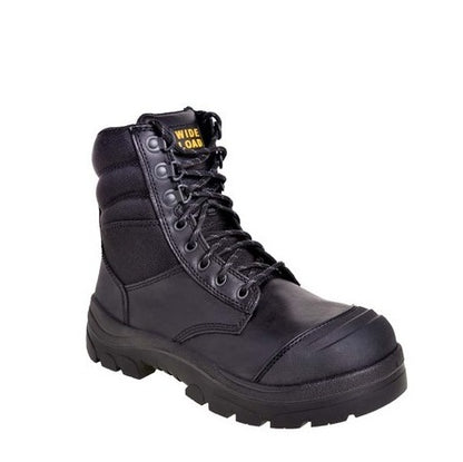 Extra Wide Wide Load 890BZ Black 8 Zip Side Safety Boots