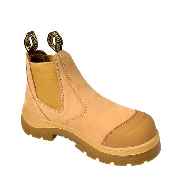 Wheat coloured Pull On Steel Toe Wide Load 490WPO Wheat Elastic Sided Safety Boot