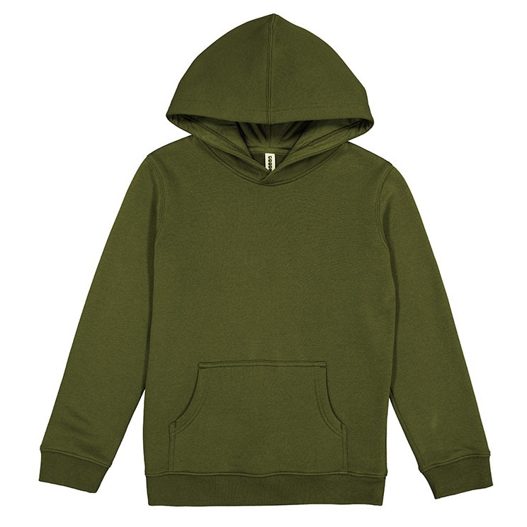 Green hoodie on a white background