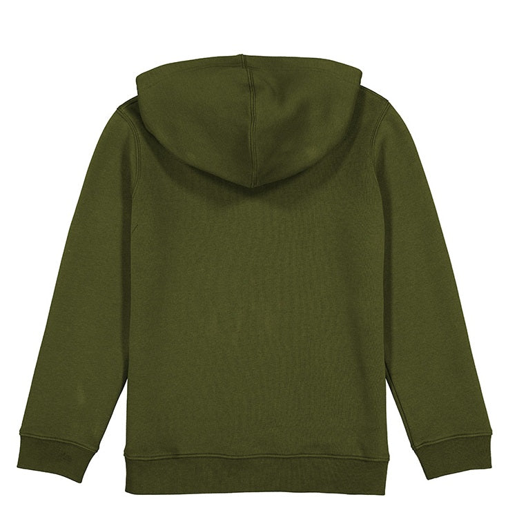 Green hoodie on a white background