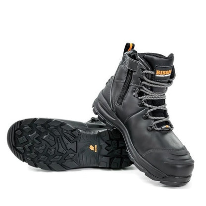 Bison XTLZBK Ankle Lace Up With Zip Safety Boots