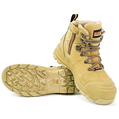 Bison XTLZWHE Ankle Lace Up With Zip Safety Boots