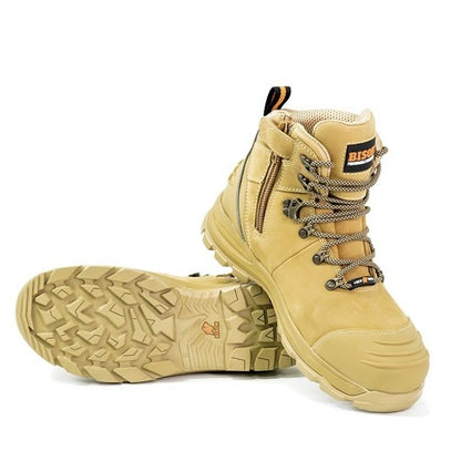 Bison XTLZWHE Ankle Lace Up With Zip Safety Boots
