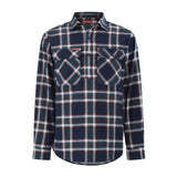 Navy Orange Check