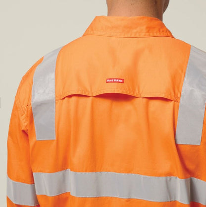 Hard Yakka Y04265 Biomotion Hi Vis Taped Cotton Drill Shirt