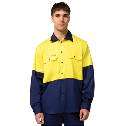 Hard Yakka Y04605 Core HiVis Long Sleeve Heavyweight Cotton Drill Shirt