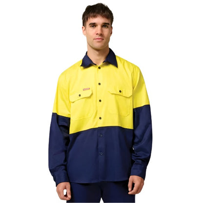 Hard Yakka Y04605 Core HiVis Long Sleeve Heavyweight Cotton Drill Shirt