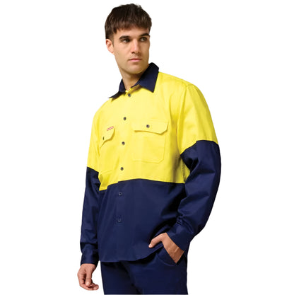 Hard Yakka Y04605 Core HiVis Long Sleeve Heavyweight Cotton Drill Shirt